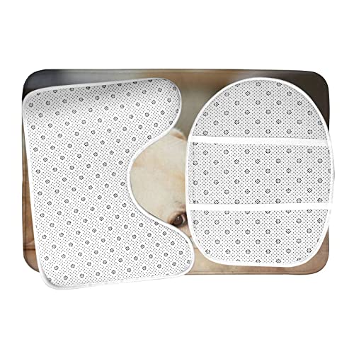 DIRYKILP Badematte + Konturmatte + Toilettendeckelbezug, gelber Hund wartet zu Hause 3 Stück Badematte Set, mit rutschfester Klebeunterseite – Bild 7