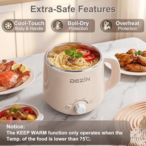 Dezin 1.6L Electric Pot, Stainless Steel Electric Hot Pot with Dual Power - image 7