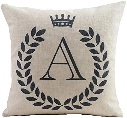 Hysenm Throw Pillow Case Letters Pattern Cushion Cover Cotton Blend for Sofa Bedroom Car Decoration