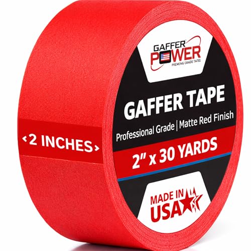 Gaffer Power Red Gaffer Tape, 2 Inch x 30 Yards, Made in USA, Professional Grade Gaffers Tape, Matte...