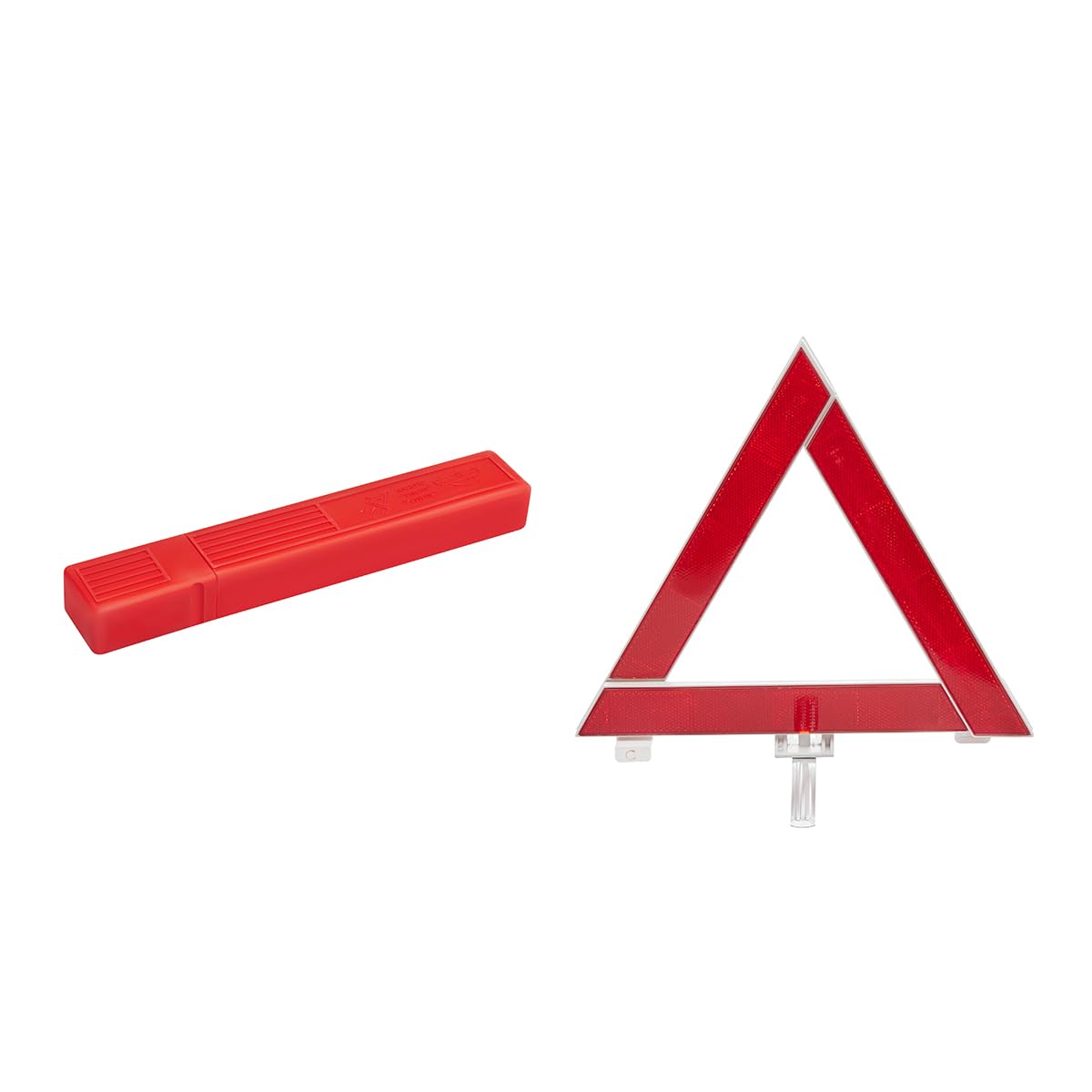 Lawazim Triangle Road Warning Sign I - High-Visibility Reflective Emergency Sign with Stable Base and Foldable Design - Portable Safety Triangle for Emergency Roadside Assistance Vehicle Breakdowns