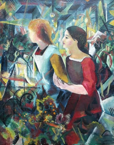 Tableau art abstrait August Macke pour habiller un grand mur vide toile 60x90cm