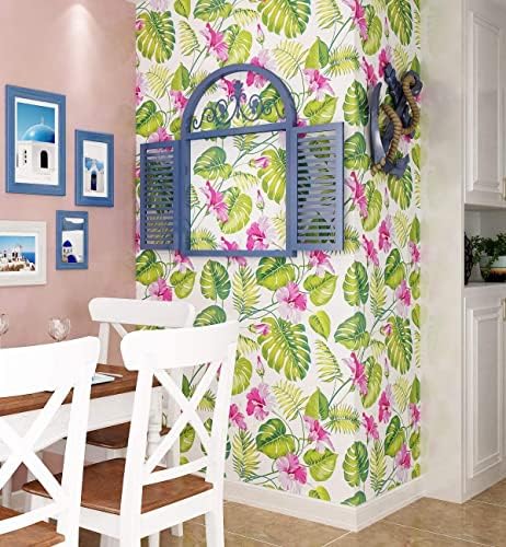 Image of Self Adhesive Waterproof Wallpaper for Kitchen Living Room Bed Room Furniture Makeover Cabinet Shelf Liner Tile Pattern Removable Contact Paper(Garden Bloom (45X300 CM)