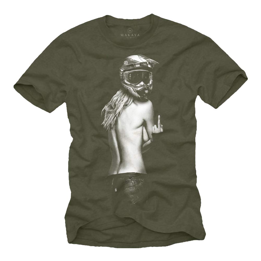 Ropa de Moto Hombre - Camiseta Motocross - Chica con Casco Moto Integral — view 6