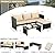 Valita 3-Piece Outdoor PE Rattan Furniture Set Patio Black Wicker Conversation Loveseat Sofa Sectional Couch Khaki Cushion