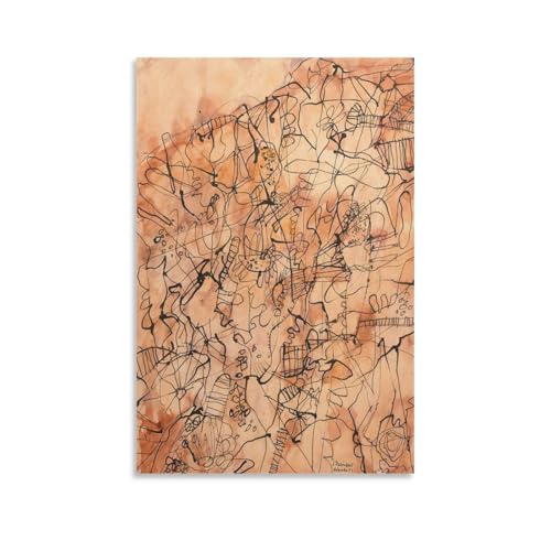 QINGYUAN Poster artistico da parete con Jean Dubuffet Paysage, 1951, decorazione per la casa e la camera da letto, poster su tela, 30 x 45 cm