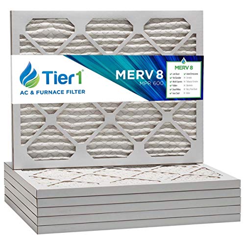 Tier1 21x23x1 Merv 8 Pleated Air/Furnace Filter -6 Pack