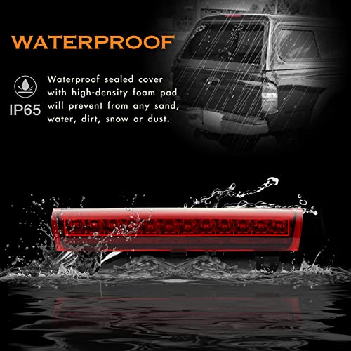 Image of Third 3rd Brake Light, LED High Mount Stop Light Replacement for 2000 2001 2002 2003 2004 2005 2006 Chevy Tahoe Suburban /GMC Yukon XL Denali, Rear Center Cab Roof Tail Lamp, Red Lens