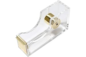 Multibey Clear Acrylic and Gold 1" Core Tape Dispenser