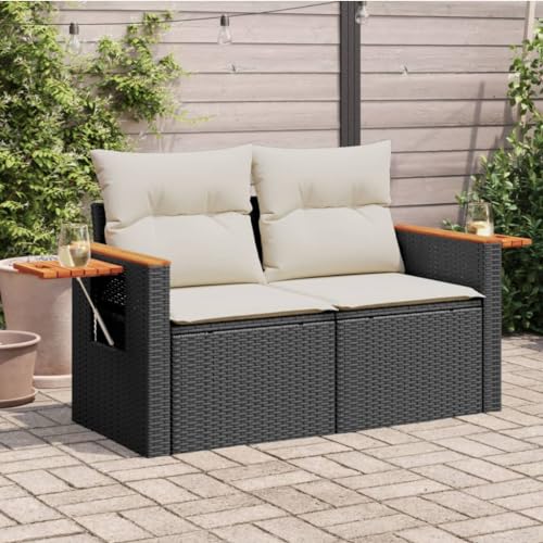 Frdhee Schlafsofa Balkon Möbel, Gartensofa mit Kissen 2-Sitzer...