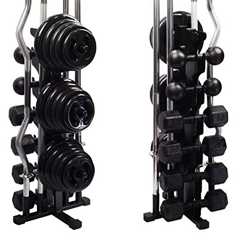 Suporte P/4 Barras 200kg Anilha 30kg Halter Casa Apartamento