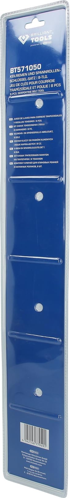 BRILLIANT TOOLS BT571050 Jeu de clés pour poulie et tendeur, 8 pcs [Powered by KS TOOLS]