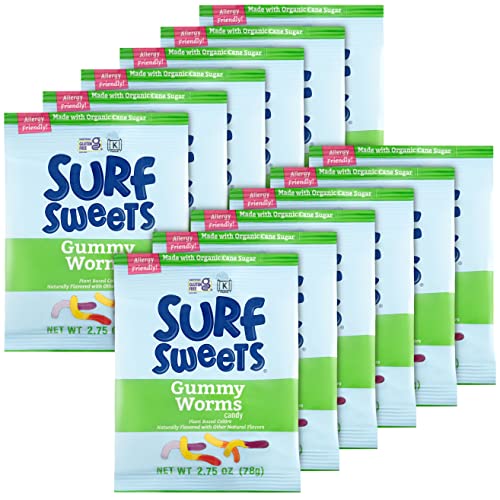 Caramelos Surf Sweets Gummy Worms 2.75 oz Pack de 12 miniatura 3