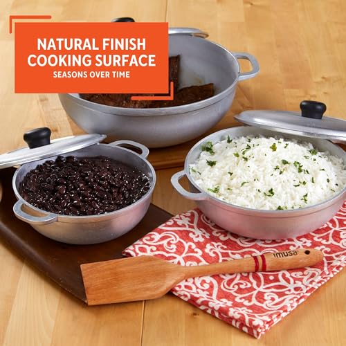IMUSA-USA-Traditional-Colombian-Natural-Caldero-Matching-Aluminum-Lid-3-Piece-3570110-Quart-Dutch-Oven-Set-Silver-GAU-89224DS-Large