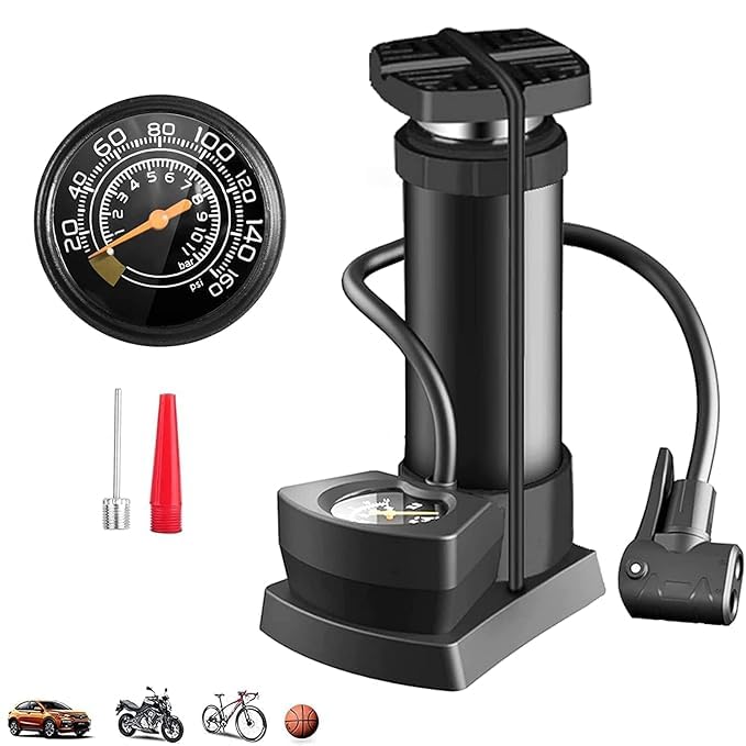 GJROAD Cycle Air Pump Lightweight Portable High Pressure Foot Air Pump Heavy Compressor Heavy Duty Cylinder with Pressure Gauge Floor Pump for Motorbike, Cars, Bicycle, Football (B0DB4VZN9X) Amazon Price History, Amazon Price Tracker