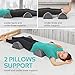 2 Pack Large Half Moon Bolster Pillow for Legs, Knees, Lower Back and Head (2 Pack) Lumbar Support Pillow for Bed, Sleeping | Semi Roll for Ankle and Foot Comfort - Machine Washable Cover, Grey