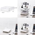 Gagee 4 Pack Paper Organizer for Desk,Clear - Image 3