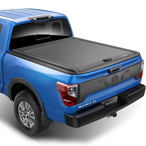 Flowkottu Retractable Hard Tonneau Cover Fits 2017-2024 Nissan Titan 5.5 FT Truck Bed (67'') Without Titan Box | Fit for Factory Utility Track (5.5 FT)