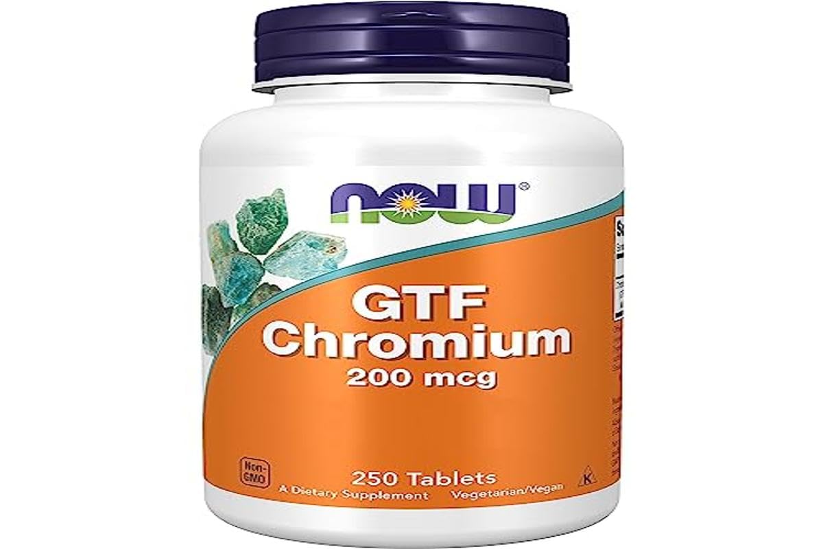 Now Foods, GTF Chromium (Chrome) 200mcg, 250 Comprimés végétaliens, Testé en Laboratoire, Sans Soja, Sans Gluten, Végétarien, Sans OGM