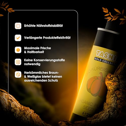 Bio Steirisches Kürbiskernöl – 100% Naturrein & Kaltgepresst – Premium Qualität für Haut und Haare oder Dressing in Salaten – Reich an Omega-3 & Omega-6 Fettsäuren – Hergestellt in Österreich