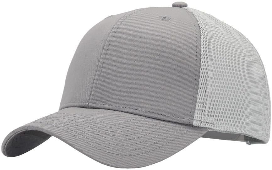 Image of Mens Mesh Snapback Hat Fits One Size & XXL | Structured Adjustable Trucker Hats | Sturdy Outdoor Blank Baseball Cap