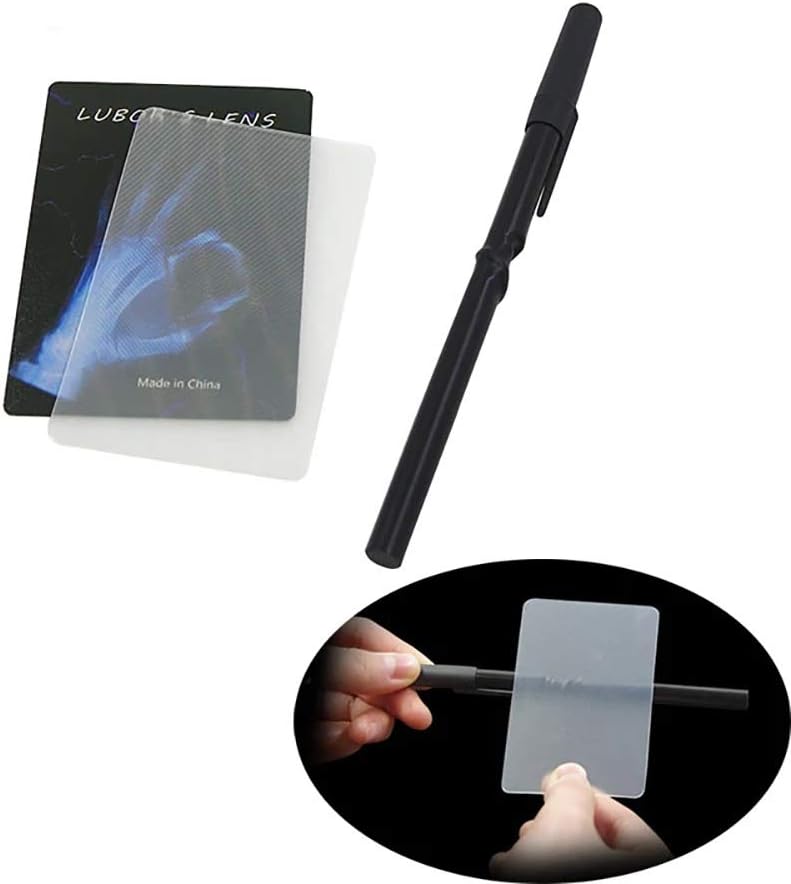 Enjoyer Lubor's Lens Card Magic Tricks Close Up Magic Stage Illusions Magic Cards Gimmicks Magician Toys (2Pcs Cards + 1Pcs Pen)
