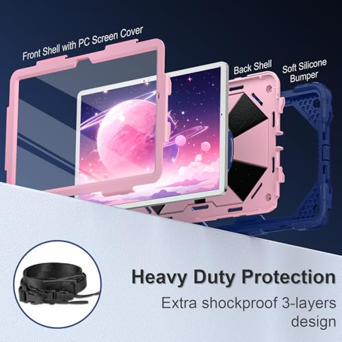 Image of Scnioy for Galaxy Tab A11+ Plus / A9+ Case 11 Inch 2025 /2023, Navy Rose