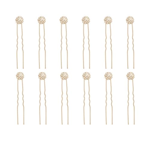 Ammei Headpiece Juego de 12 horquillas de cristal para novia, accesorios para el cabello, joyería con diamantes de imitación para novias y damas de