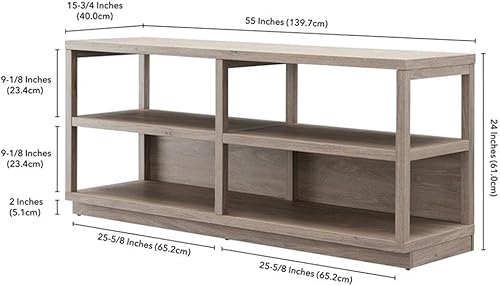Miniatura 5 de Thalia - Soporte rectangular para TV de hasta 60" en roble gris envejecido