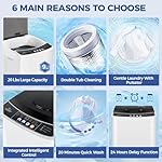 Nictemaw Portable Washing Machine, 20Lbs Capacity Full-Automatic Portable Washer Machine, 2.8Cu.ft Washer and Dryer Combo with 10 Programs 8 Water Levels for Apartment, Dorms, RV - Image 4