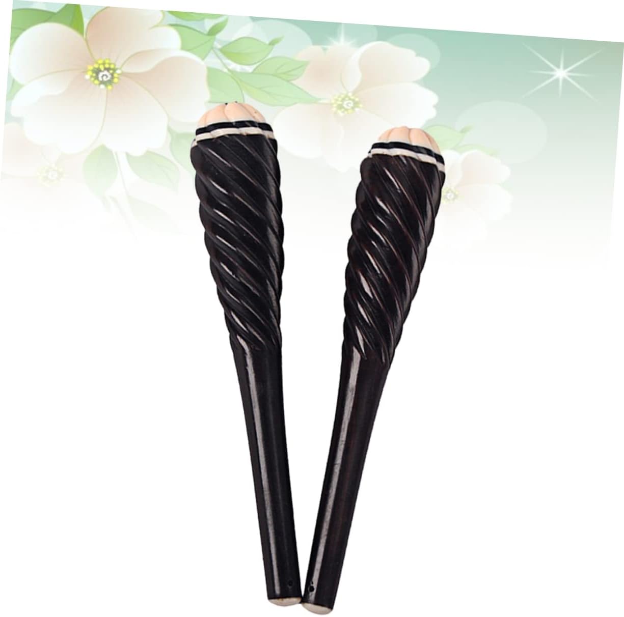 Yardwe 2pieces Professional Sandalwood Erhu Shaft Mechanical Tuning Pegs for String Instruments Easy to Install for Pitch and Replacement