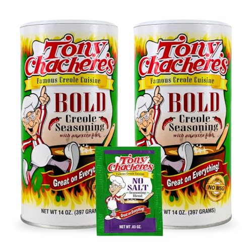 Tony Chachere's Creole and Cajun Seasoning Canisters (2 Pack + Packet)