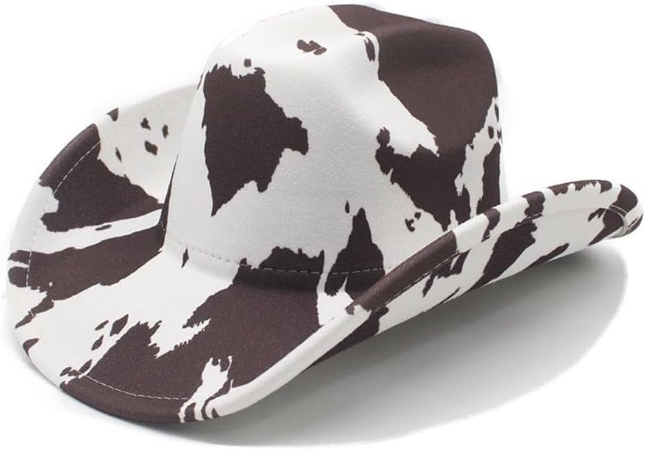 Cowboy Hat, Cow Print Pattern, Western Style, Black White Brown, Costume Accessory