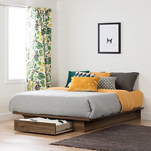South Shore Holland Platform Bed (54/60''), Full/Queen, Natural Walnut #TOP3