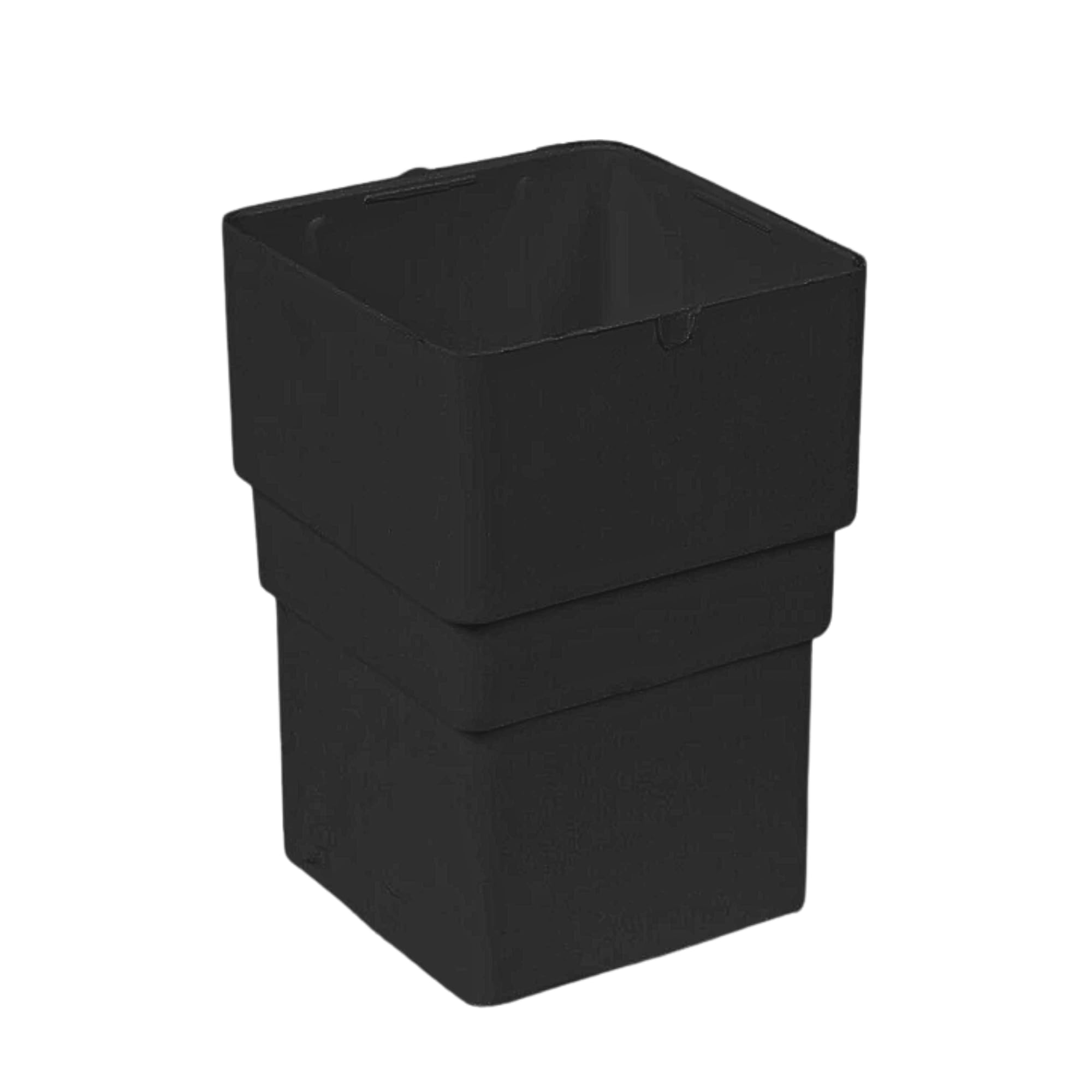 SHMOX 65mm Square Downpipe Connector for Square Guttering – Durable Pipe Socket (Black, Pack of 1)