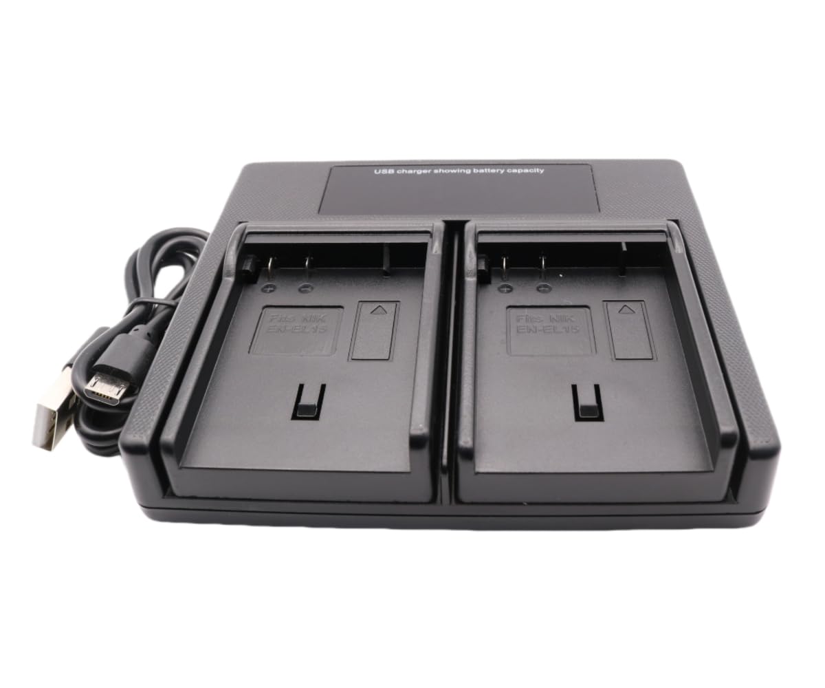 EMOVERY USB Dual Battery Charger for NP-W126 NP-W126S Fuji HS30EXR HS50EXR X-T3, X-T2, X-T1, X-E3, X-E2, X-E1, X-H1, X-M1, X-T20, X-S10 XS10 X-A1 A2 A3 A5, X-Pro2, X-Pro1