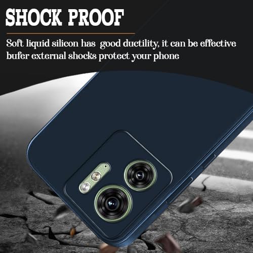 Image of Back Cover for Motorola Moto Edge 40 5G | Full Camera Protection | Premium Liquid Silicon Case | Flexible Bumper Case for Motorola Moto Edge 40 5G (Dark Blue)