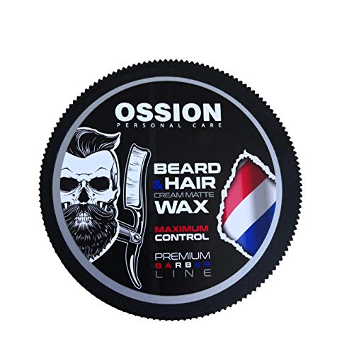 OSSION Beard & Hair Cream Matte Wax 175 ml Bart und Haar Wachs starker Halt Matt Optik