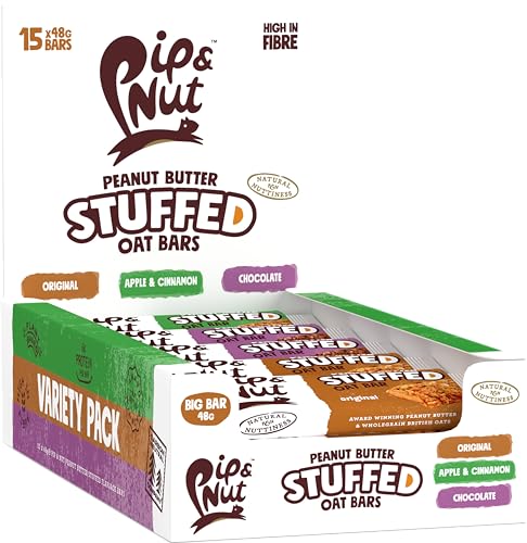 Pip & Nut Peanut Butter Stuffed Oat Bar Variety Pack 15 x 48g