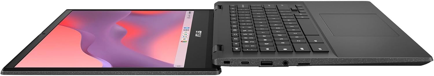 ASUS Chromebook 14 pollici Student Laptop FHD IPS Display, processore MediaTek Kompanio 520 a 8 core, 4 GB di RAM, 192 GB di memoria, batteria a lunga durata, WiFi 6, USB C, Chrome OS, grigio gravità