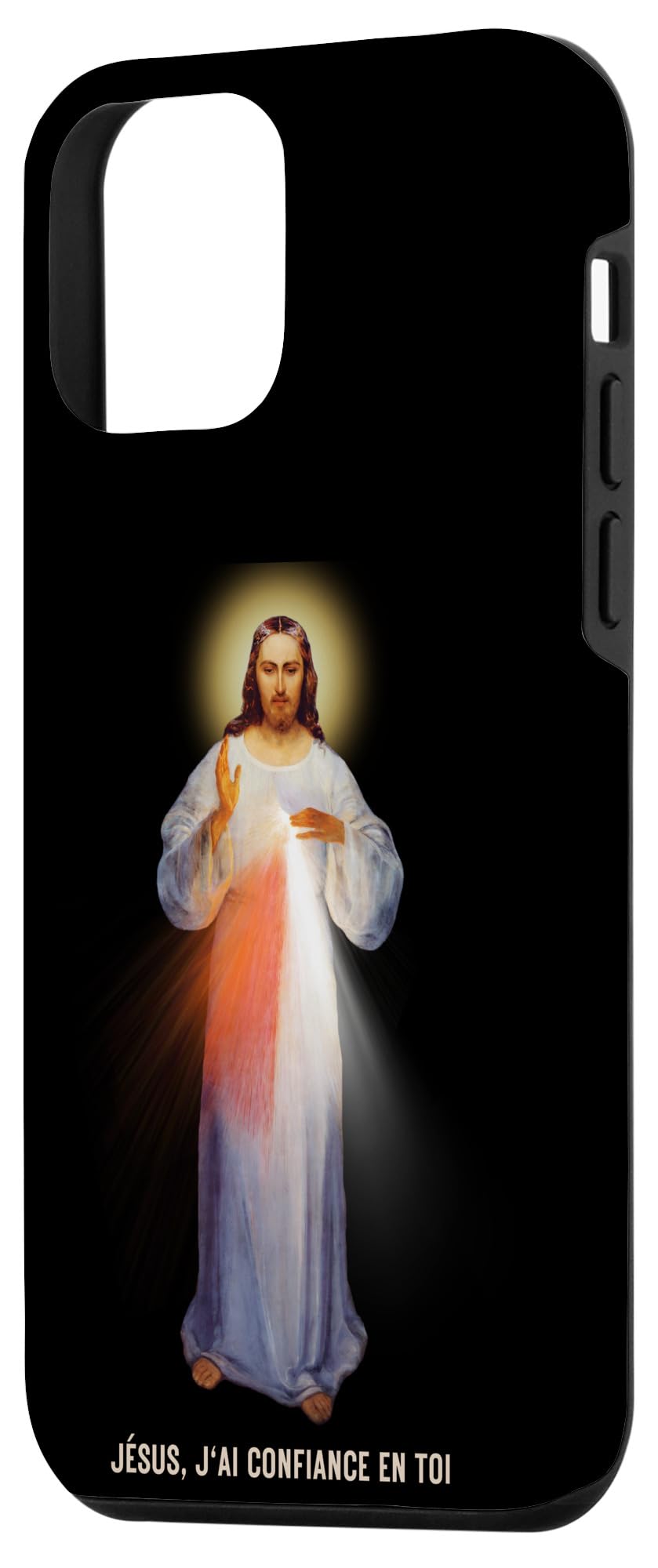 iPhone 12 mini Jésus, J'ai Confiance En Toi (text in French) Case - Image 2