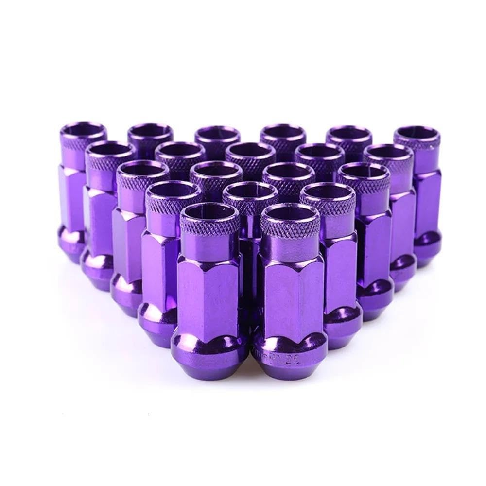Voiture Boulon Vis Écrou Compatible avec Mazda Écrous De Roue en Acier Les Écrous De Roue, Les Boulons De Roue M12x1,5 M12x1,25, 20 Pièces(Purple,M12x1.5)