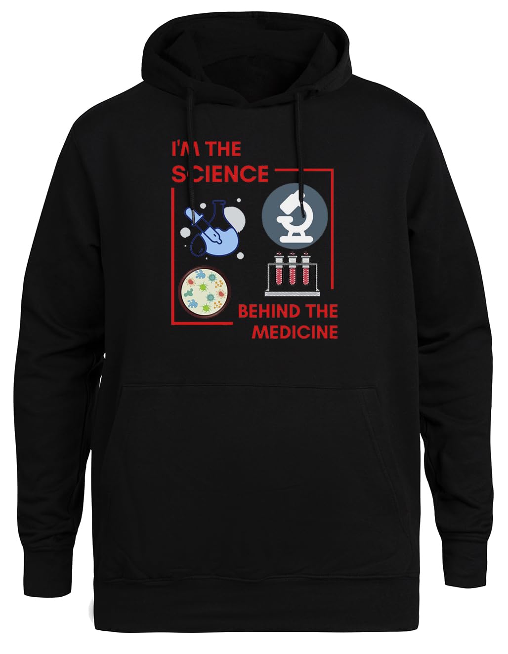 Im The Science Behind The Medicine Felpa Nera Unisex Eco-Friendly Unisex Black Hoodie Eco-Friendly Hooded Jacket