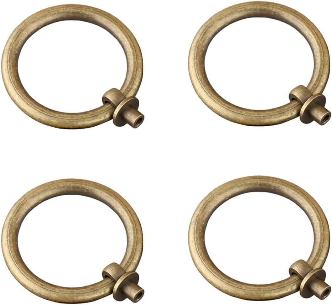 YDHSIKK Drawer Handles, Drawer Ring Pull Handles Pack of 4 Multicolor Multiple Sizes(Bronze,Diameter:60mm)