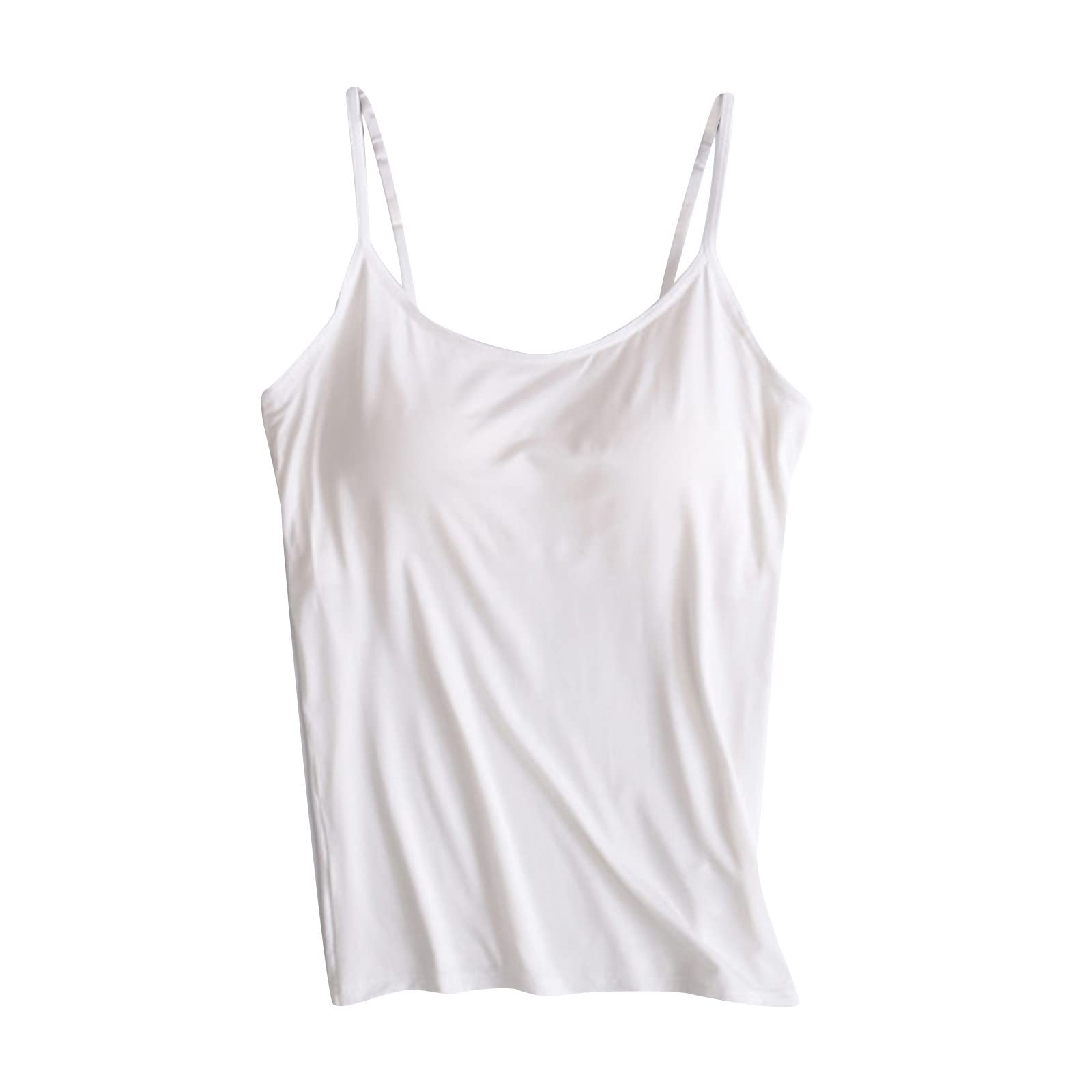 Women Tank Tops Casual U-Neck Sleeveless Trendy Camisole Adjustable Strap Padded Versatile Style Pullover 2025