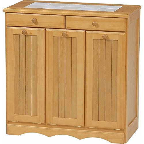 MOCA-HG 完成品 3分別 ダストボックス キッチンカウンター キャスター付き ゴミ箱 キッチン 収納 ダストボックス付き レンジ台 キッチンワゴン キッチンボード ナチュラル