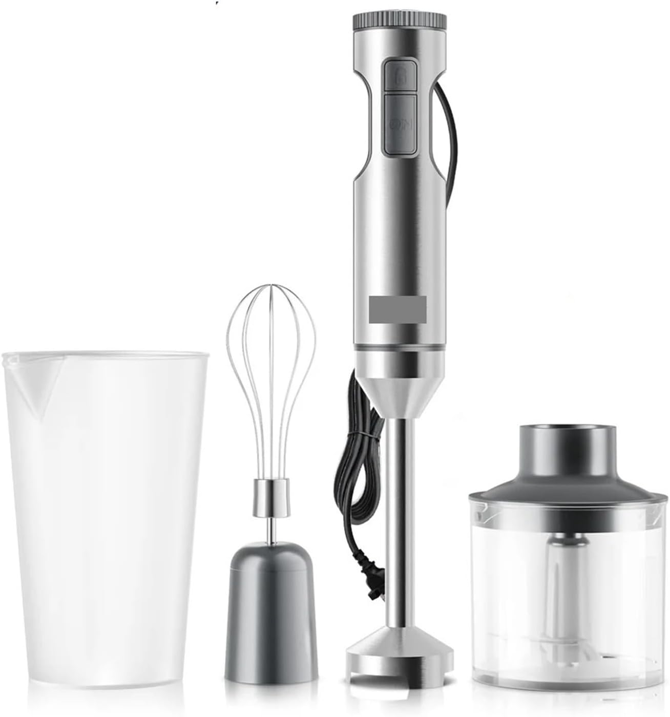 Fit for 4-in-1 Immersion Blender Set - 1000W Powerful Stainless Steel Hand Mixer with 700ml Beaker, 500ml Processor & Whisk Attachment(UK Plug)