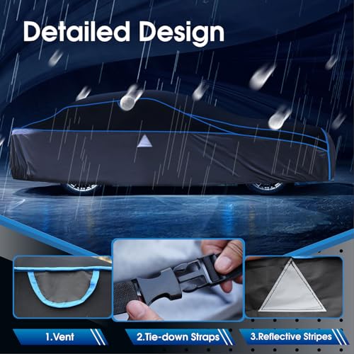 Image of Hail Protector Car Cover with Thick Multi-Layered EVA | Gift Windshield Sun Shade | Hail Blanket Custom Fit Sedan.