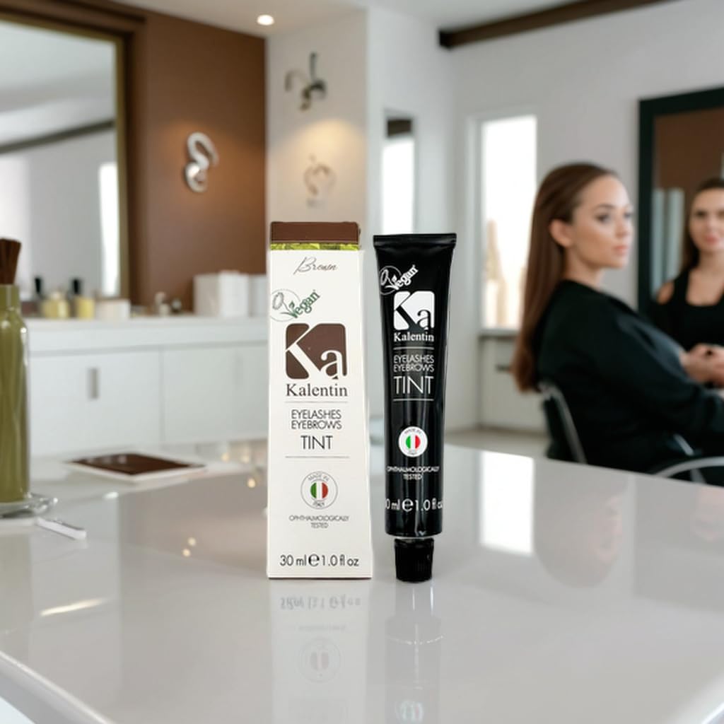 Professional Kalentin Eyebrow Color 2-Pack Plus 2 Developers (Dark Brown)