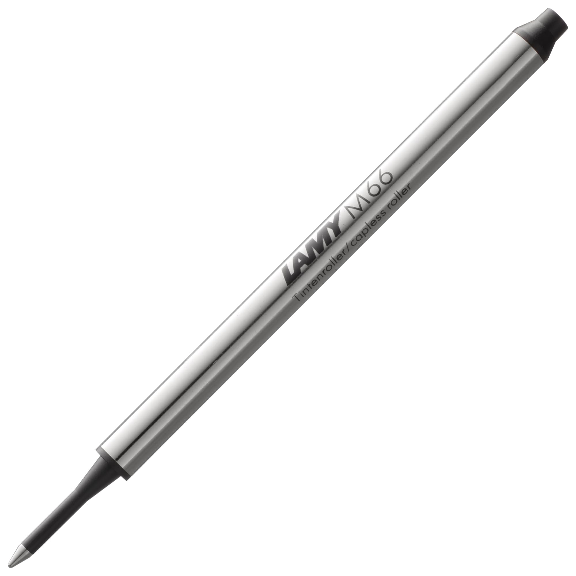 LAMY M66 Tintenroller-Großraummine aus Metall - Original Ersatzmine für alle Lamy Tintenroller ohne Kappe - dokumentenecht - Strichbreite Breit in Tintenfarbe schwarz